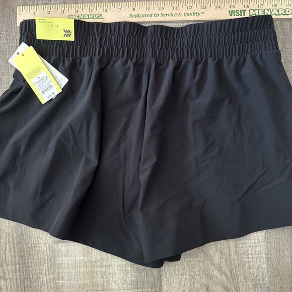 All in Motion Black Mid Rise Woven Shorts Quick Dry UPF 50 4 Women’s Large New - Picture 3 of 7